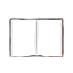 Brown leather notebook hand drawn doodle vector art illustration