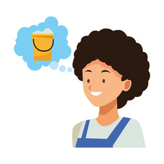 housekeeping female worker avatar character