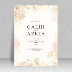 Splash watercolor hand drawn floral for wedding card theme © StwStudio