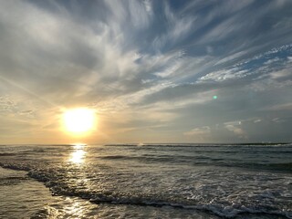 sunset over the sea
