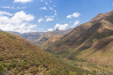 Fototapeta na wymiar Landscape in the beautiful Tsehlanyane National Park, Leribe District, Kingdom of Lesotho, southern Africa