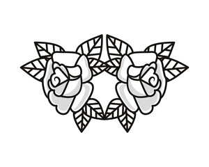 beautiful roses flowers tattoo icons