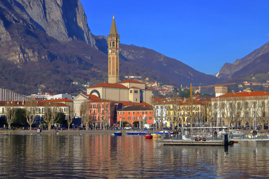 lecco sul lago in italia, lecco on the lake italy 