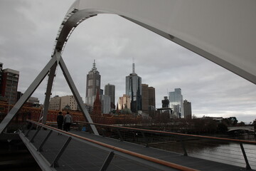 Obraz premium View of Melbourne city skyline during Winter in Victoria state, Australia