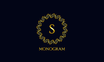 Fototapeta premium Exquisite round monogram with the letter B. Spectacular calligraphic logo design business sign, restaurant, royalty, boutique, cafe, hotel.