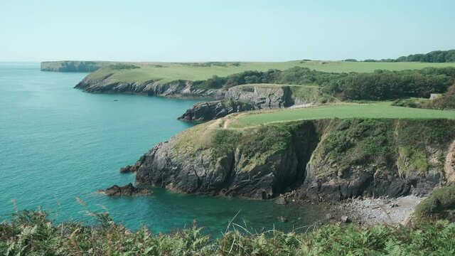 Coast path at Stackpole Head Pembroke Pembrokeshire Wales 