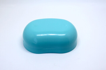 Turquoise plastic soap dish without logo