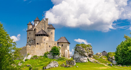 rebuilt old castle in Bobolice