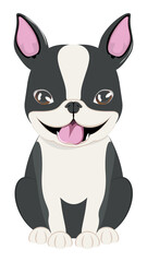 Cartoon Boston Terrier