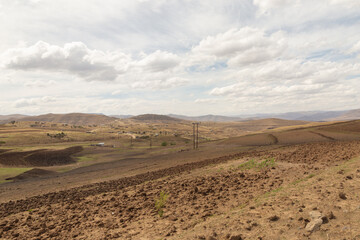 Landscape along the A25, Thaba-Tseka District, Kingdom of Lesotho, southern Africa