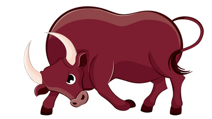 Cartoon brown bull