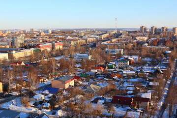 aerial view of city blocks