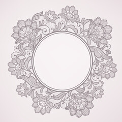 Template frame  design for greating card. Lace frame.