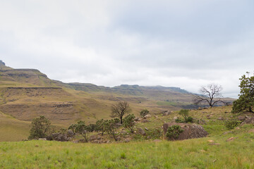 Driving down Sani Pass from Lesotho to South Africa,