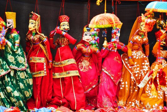 Traditional Indian Rajasthani puppets