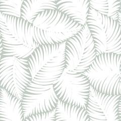 seamless gray abstract background with leaves drawn by thin lines