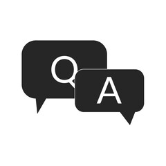 Q and A black icon Question and Answer with speech bubble symbol