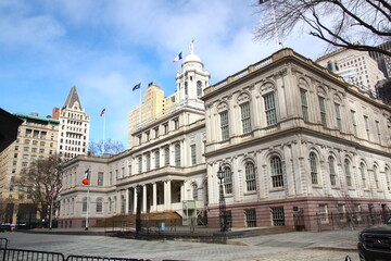 City Hall of New York, NY, Manhattan, USA, America.
