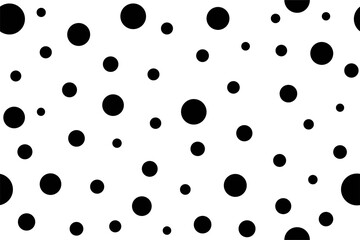 Polka dot seamless pattern. Geometric abstract background. Textile, packaging and wrapping paper design template. Black silhouette. Isolated. Vector