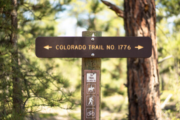 wooden signpost in the park