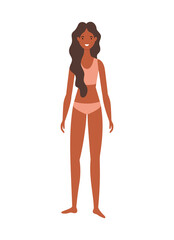 black girl cartoon with bikini design, Summer vacation tropical and relaxation theme Vector illustration