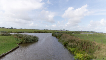 Fototapeta na wymiar The Reitdiep river in Groningen, The Netherlands