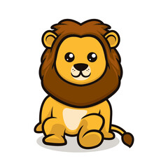 Obraz na płótnie Canvas Cute baby lion mascot design illustration
