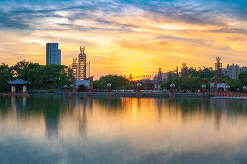 Obraz premium Qiandeng Lake Park, Foshan City, Guangdong Province, China