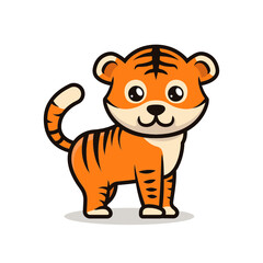 Cute baby tiger mascot design illustration