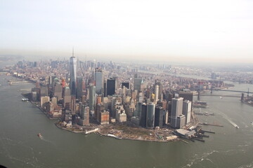 Fototapeta na wymiar Aerial view of the New Big Apple, New York City (NYC), Manhattan, USA, America.