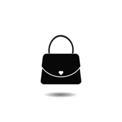 Woman bag icon with shadow