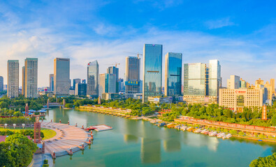 Urban Environment of Qiandeng Lake Park, Foshan City, Guangdong Province, China
