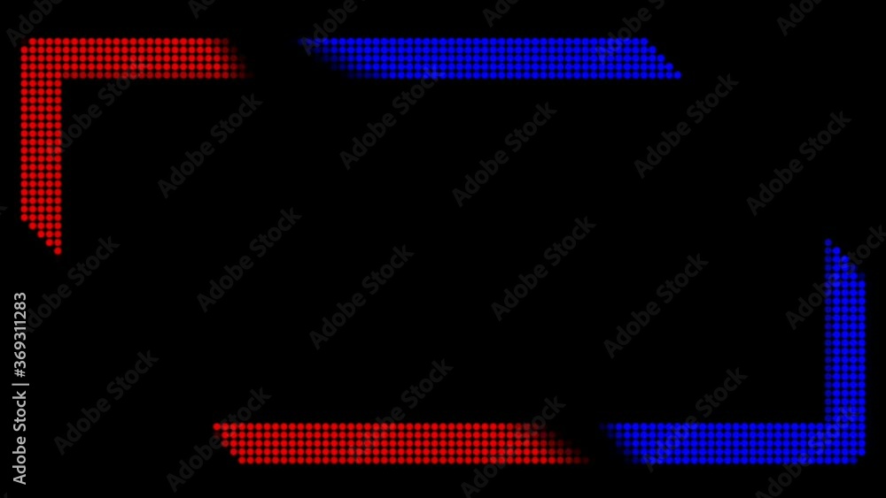 Poster rectangular frame dots move rotating pattern