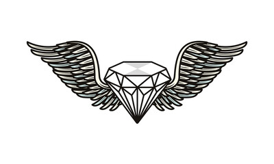 diamond stone jewerly with wings