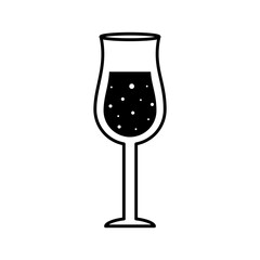hurricane cocktail glass cup silhouette style icon design, Alcohol drink bar and beverage theme Vector illustration