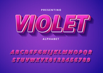 Trendy gradient style custom font typeface. Modern 3d text for logo, title, headline. Fancy and bold typeface