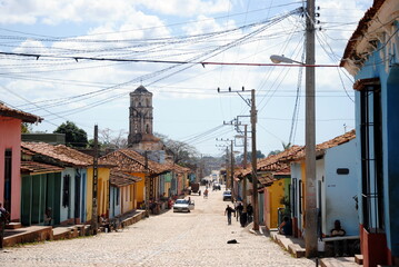 Calles de Trinidad, Cuba. Casas de colores