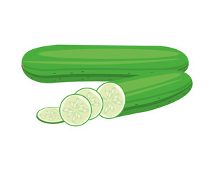 cucumber healthy vegetable isolated style icon