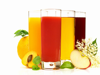 Fresh Juice on white Background - Isolated