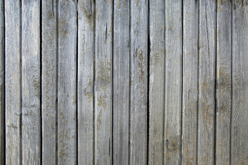 Grey wooden vintage fence panel with copy space. Wooden texture. Wooden background