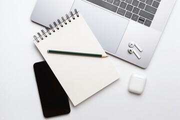 sketchbook, laptop, notebook, headphones, paper, white background, drawing, pencil, note, week