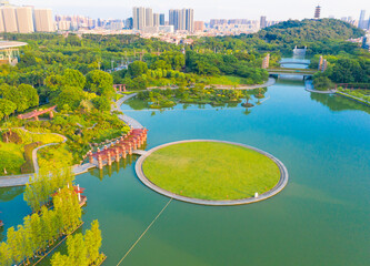Fototapeta premium Qiandeng Lake Park, Foshan City, Guangdong Province, China