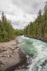 McDonald Creek and mountain background
