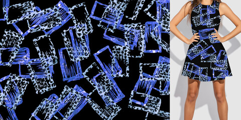 geometric glitter pattern with leopard skin