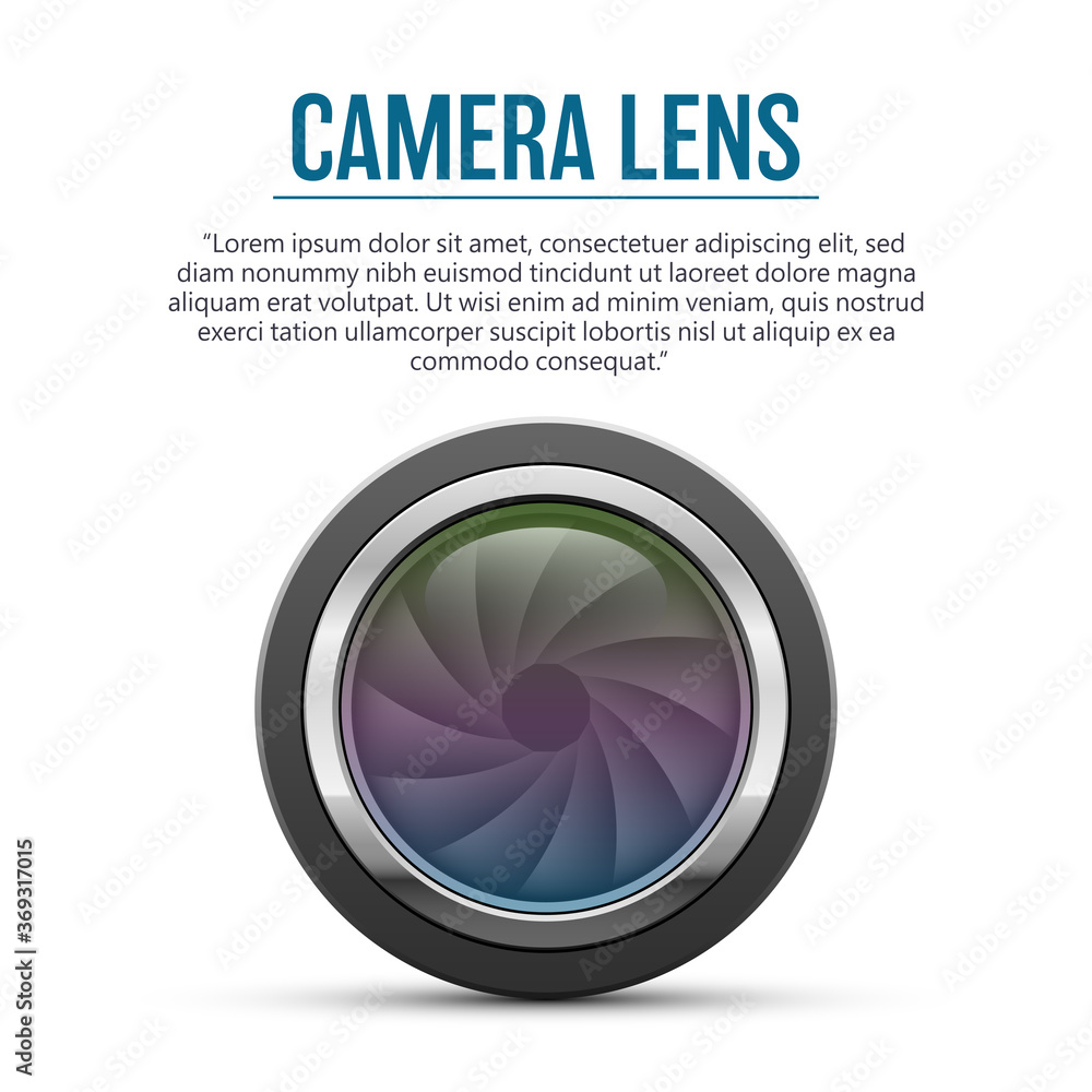 Wall mural camera lens vector design illustration isolated on white background