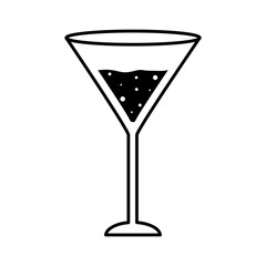 martini cocktail glass cup silhouette style icon design, Alcohol drink bar and beverage theme Vector illustration