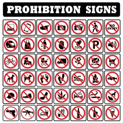 very important and Most useful Prohibition sign collection. Most useful Prohibition sign collection drawing by illustration