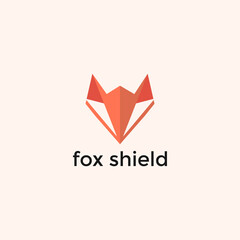 ABSTRACT ILLUSTRATION FOX SHIELD LOGO DESIGN VECTOR FOR YOUR TECH , APPS, SECURITY 