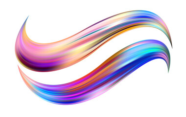 Colorful flow brush stroke. Wave sea isolated line