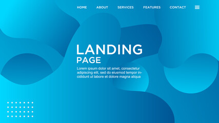 ILLUSTRATION LANDING PAGE WITH GRADIENT COLOR BACKGROUND. MODERN ABSTRACT LIQUID COLORFUL STYLE VECTOR GOOD FOR WEB,COVER DESIGN